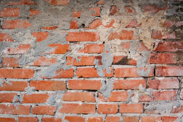 Photo Brick Wall Influx Cement Mortar Uneven Brickwork Photos Advertising — Stock Photo, Image