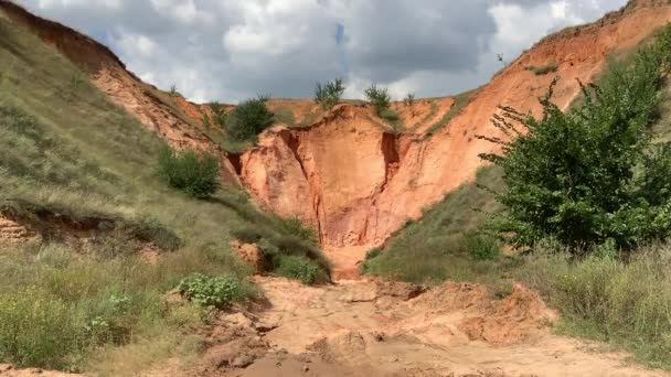 Zand steengroeve voor de winning van zand — Stockvideo