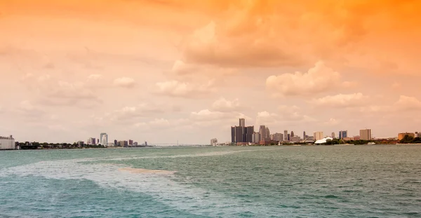 Detroit skyline della città — Foto Stock