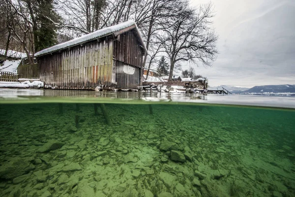 Bild Zeigt Tauchen Attersee Österreich — Stockfoto