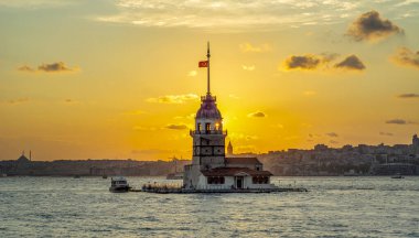 İstanbul, Türkiye 'deki Bakire Kulesi (KIZ KULESI - USKUDAR)