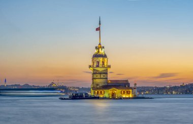 İstanbul, Türkiye 'deki Bakire Kulesi (KIZ KULESI - USKUDAR)