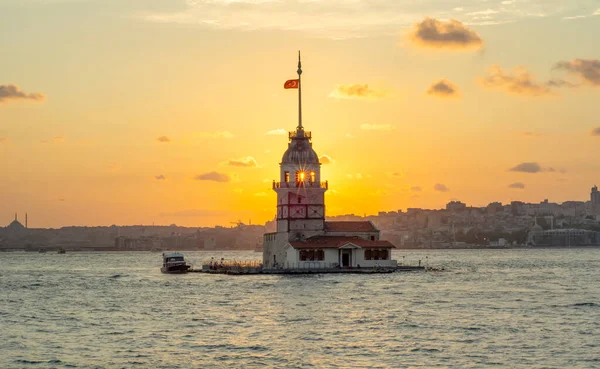 Mädchenturm Istanbul Türkei Kiz Kulesi Uskudar Stockbild