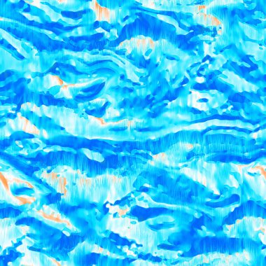 Dalgalı yaz boyası arka planı. Plaj mayosu için farklı renk karışımı, modaya uygun moda baskı. Boho dijital suluboya efekti damlatıyor. Yüksek çözünürlüklü, kusursuz desen materyali.