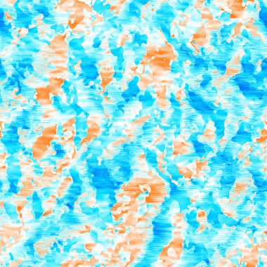 Dalgalı yaz boyası arka planı. Plaj mayosu için farklı renk karışımı, modaya uygun moda baskı. Boho dijital suluboya efekti damlatıyor. Yüksek çözünürlüklü, kusursuz desen materyali.