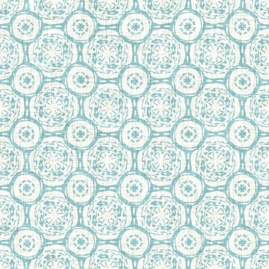 Ege mavisi benekli kırsal halka keten dokusu arka plan. Yazın benekli kıyı yaşam tarzı. Açık turkuaz mavi kumaş, tekstil dikişsiz desen oluşturur. Sahil evi kumaşlarını yıkadım.. 