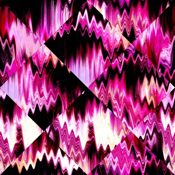 Optische glitch das kleurstof geometrische textuur achtergrond. Naadloos vloeistofstroom effect materiaal. Moderne golvende natte wassen bonte vloeistof mix patroon. — Stockfoto