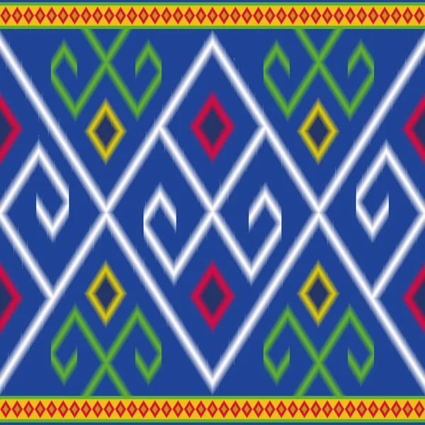 Gambar Pola Geometris Mulus Gaya Kain Ikat - Stok Vektor