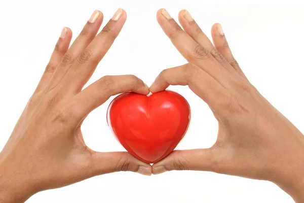 Hand holding Red heart shape — Stock Photo, Image