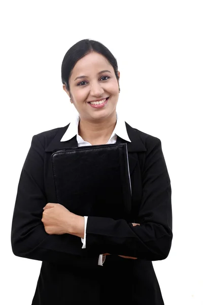 Young businesswoman holding file — Stock Photo, Image