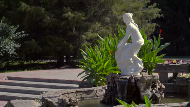 Statue Fountain Girl — Stock Video