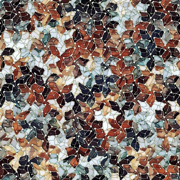 Composición Multicolor Hojas Abstractas Flores Tono Marrón Patrón Repetición Sin — Foto de Stock