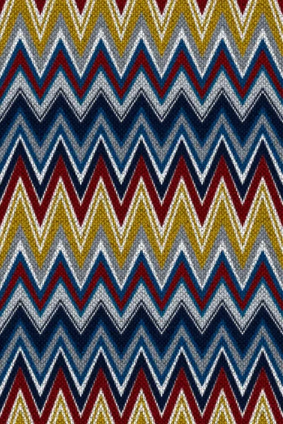 Realistic Zig Zag Chevron Knitted Stripes Seamless Repeating Pattern Stripes — Stock Photo, Image