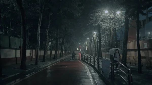 Walking Seoul Rainy Streets Evening — Stock Photo, Image