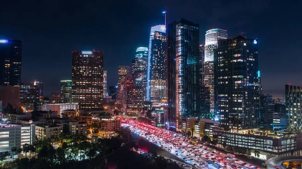 Los Angeles Centro Vista Città Notte — Foto Stock