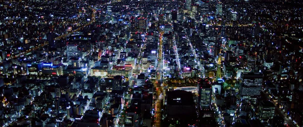 Ciudad Nagoya Por Noche Ciudad Nocturna Aérea Japón — Foto de Stock