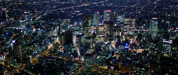 Città Nagoya Notte Città Aerea Notturna Giappone — Foto Stock
