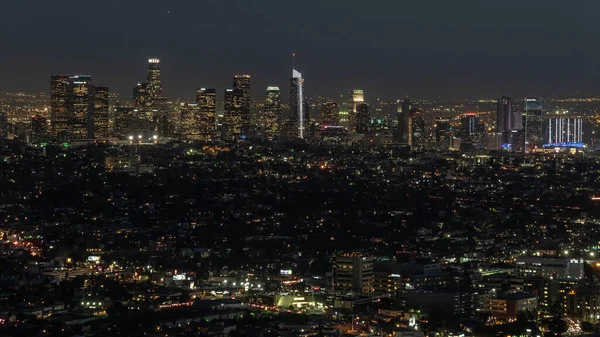 Skyline Los Ángeles Por Noche Skyline Ciudad Por Noche — Foto de Stock