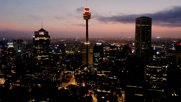 Sydney Éjjel Város Éjjel — Stock Fotó