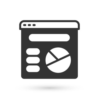 Gri Turta grafiği bilgi simgesi beyaz arkaplanda izole edildi. Diyagram çizelgesi. Vektör