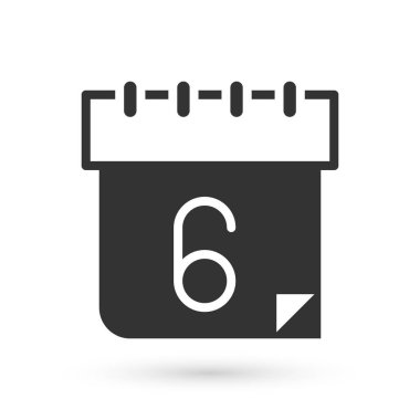 Gri Takvim simgesi beyaz arkaplanda izole edildi. Olay hatırlatma sembolü. Vektör