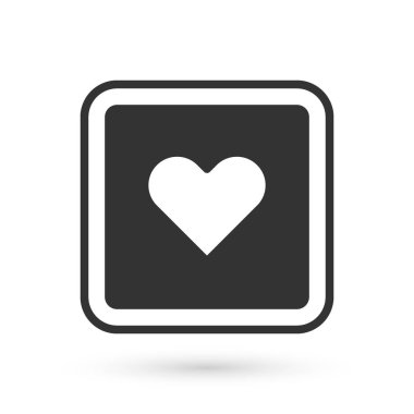 Beyaz arka planda izole edilmiş kalp simgesi gibi gri. Karşıt Bildirim Simgesi. Insta 'yı takip et. Vektör