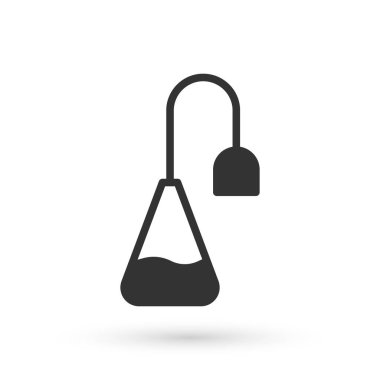 Gri çay poşeti simgesi beyaz arkaplanda izole edilmiş. Vektör