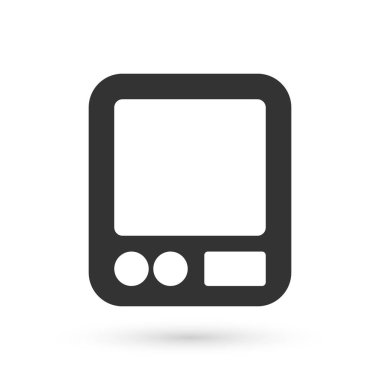 Gri Elektronik kahve ölçekli ikon beyaz arka planda izole edilmiş. Ağırlık ölçüm aletleri. Vektör