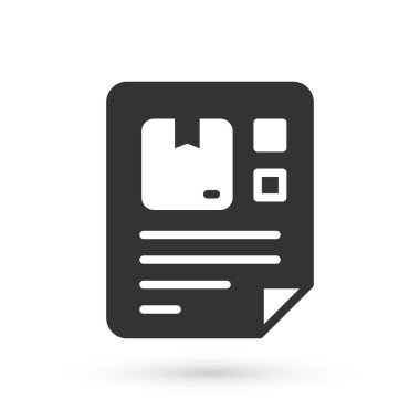 Gri Waybill simgesi beyaz arkaplanda izole edildi. Vektör