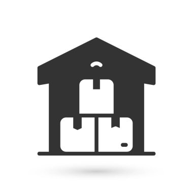 Gri Dolu depo simgesi beyaz arkaplanda izole edildi. Vektör