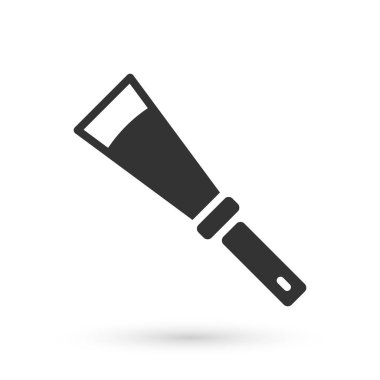 Beyaz arka planda izole edilmiş gri arıcılık bıçak ikonu. Arı yetiştiricisinin aleti. Vektör