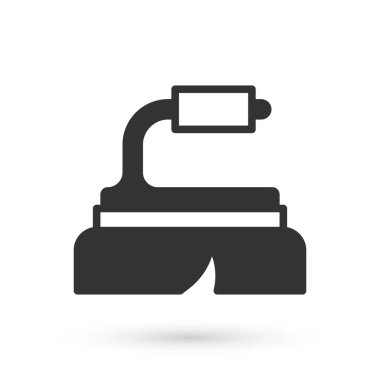 Temizlik simgesi için gri fırça beyaz arkaplanda izole edildi. Temizlik hizmeti konsepti. Vektör