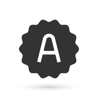 A + notu olan gri sınav kağıdı beyaz arka planda izole edilmiş. Sınav kağıdı, sınav ya da araştırma konsepti. Sınav ya da sınav. Vektör