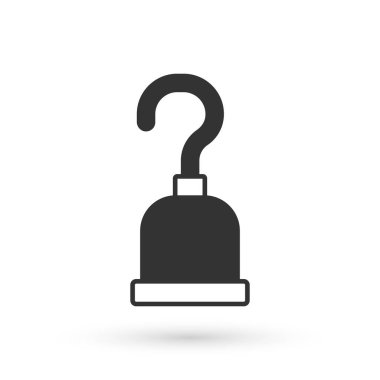 Gri Korsan kancası simgesi beyaz arkaplanda izole edildi. Mutlu Cadılar Bayramı Partisi. Vektör