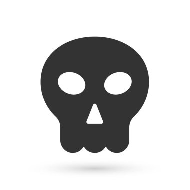 Gri Kafatası simgesi beyaz arkaplanda izole edildi. Mutlu Cadılar Bayramı Partisi. Vektör