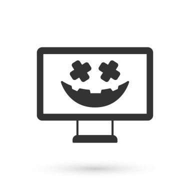 Gri Cadılar Bayramı ikonu beyaz arka planda izole edildi. Vektör