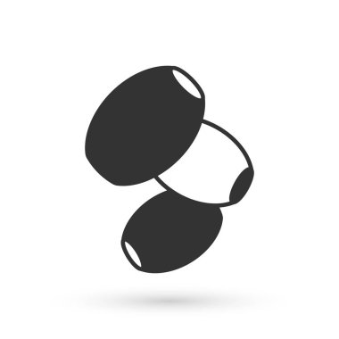 Beyaz arka planda izole edilmiş gri zeytin simgesi. Vektör