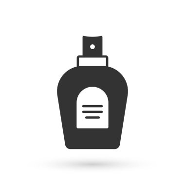 Beyaz arka planda gri parfüm ikonu izole edildi. Vektör