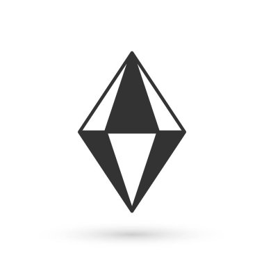 Gri Mücevher Taşı simgesi beyaz arkaplanda izole edilmiş. Mücevher sembolü. Elmas. Vektör