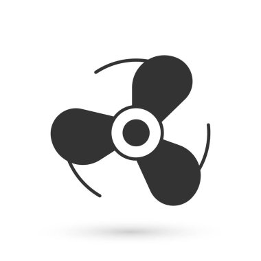 Gri bot pervanesi, türbin simgesi beyaz arkaplanda izole edilmiş. Vektör