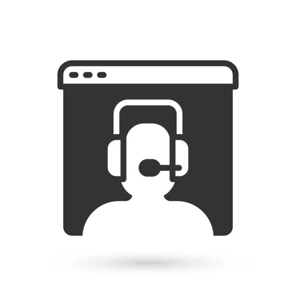 Grau Telefon 24 Stunden Unterstützung Symbol isoliert auf weißem Hintergrund. Ganztägiges Kundendienst-Call-Center. Vollzeit-Rufdienste. Vektor — Stockvektor