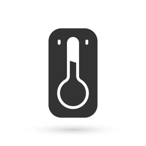 Grijze koffie thermometer pictogram geïsoleerd op witte achtergrond. Vector — Stockvector