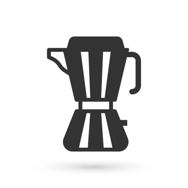 Grey Coffee maker moca pot icon isolated on white background. Vector — Stock Vector