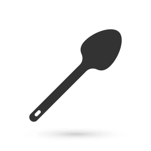 灰色的Teaspoon图标孤立在白色背景上。炊具。餐具的标志。B.病媒 — 图库矢量图片