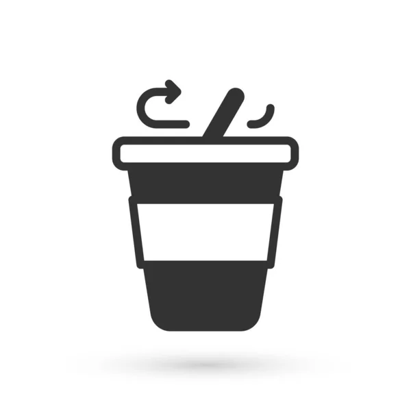 "Сіра чашка кави" для ікони ізольована на білому фоні. Вектор — стоковий вектор