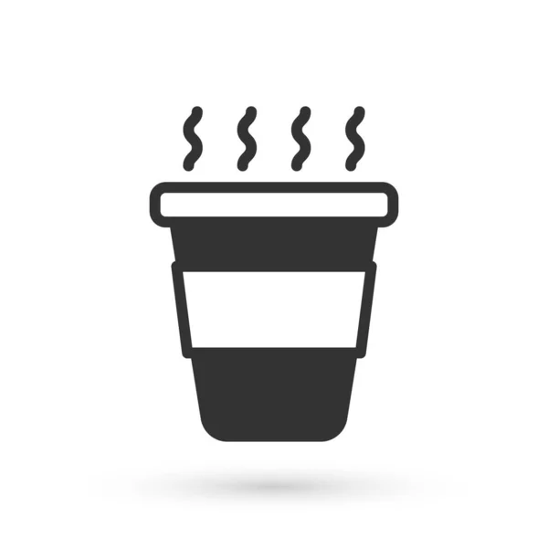 Серый Coffee чашка пойти значок изолирован на белом фоне. Вектор — стоковый вектор