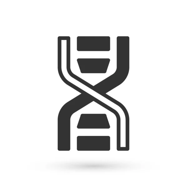 Szürke DNS szimbólum ikon elszigetelt fehér alapon. Vektor — Stock Vector