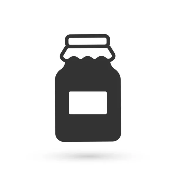 Tarro gris de miel icono aislado sobre fondo blanco. Banco de alimentos. Dulce símbolo de comida natural. Vector — Vector de stock