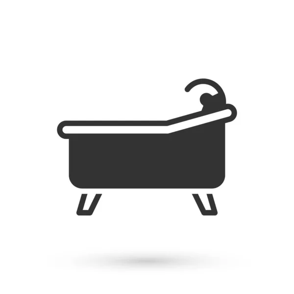 Icono de bañera gris aislado sobre fondo blanco. Vector — Vector de stock