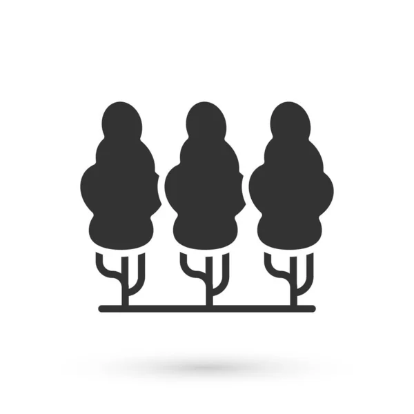Grijze fruitbomen pictogram geïsoleerd op witte achtergrond. Landbouwgewassen. Biologisch landbouwproduct. Een fruittuin. Tuinieren thema. Vector — Stockvector